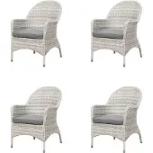 Mandalika Garden LILLE Polyrattan Diningsessel mit Alu-Gestell - icewhite