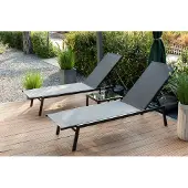 Gardissimo MADRID 2er-Set Liegen Sonnenliege Gartenliege mit Beistelltisch