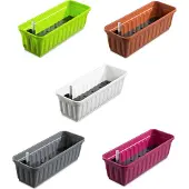 Alpfa Blumenkasten mit Wasserspeicher Balkonkasten mit Bewässerung weiß 60 cm