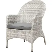 Mandalika Garden LILLE Polyrattan Diningsessel mit Alu-Gestell - icewhite