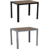 Gardissimo FIRE ALMA Nonwood Alu-Gartentisch Gartenmöbel 100x70cm silber