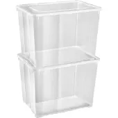 Gardissimo 2er-Set Aufbewahrungsbox Kunststoff Klarsichtbox Belüftung 20L
