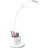 Avizar Max excell, Flexible LED-Schreibtischlampe mit Stiftehalter und Powerbank, Weiß