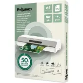 Fellowes Laminierfolien, Format A4, Folienstärke 80 µ, Recycling-PET, transparent-klar glänzend, 100 Stück