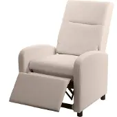 Mendler Fernsehsessel HWC-H18, Relaxsessel Liege Sessel, Kunstleder klappbar 99x70x75cm creme