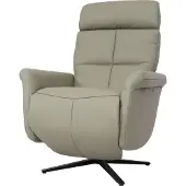 Mendler Relaxsessel HWC-L10, Design Fernsehsessel TV-Sessel Liegesessel, Liegefunktion drehbar, Voll-Leder grau