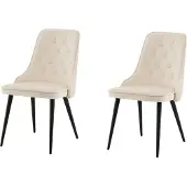 Ebuy24 Stuhl Velvet Deluxe Beige 2er-Pack