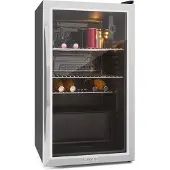 Klarstein Mini Kühlschrank mit Glastür, Mini-Kühlschrank für Zimmer, Getränkekühlschrank Klein mit Verstellbaren Ablagen, Kleiner Kühlschrank 80 Liter, Indoor/Outdoor Kühlschrank Leise