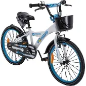 Actionbikes Motors Actionbikes Kinderfahrrad Donaldo 20 Zoll | Kinder Fahrrad - V-Brake Bremsen - Kettenschutz - Fahrradständer - Fahrradkorb - 6-9 Jahre (Blau/Weiß)