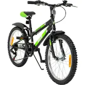 Actionbikes Motors Actionbikes Kinderfahrrad Arrow 20 Zoll | Kinder Fahrrad - V-Brake Bremsen - Kettenschutz - Fahrradständer - Handschaltung - 6-9 Jahre (Schwarz/Grün)