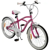 Actionbikes Motors Actionbikes Kinderfahrrad Cruiser 20 Zoll | Kinder Mädchen Jungen Jugend Fahrrad - V-Brake Bremsen - Kettenschutz - Seitenständer - 6-9 Jahre (Rosa)