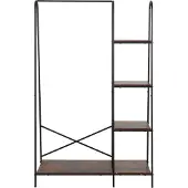 Merkloos Kleiderständer - braun - schwarz - 100x160x40 cm - mit Kleiderstange