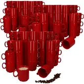 MamboCat 120er Set EVENT stapelbare Kaffeebecher ROT Porzellan 250 ml