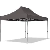 TOOLPORT 3x4,5m Aluminium Faltpavillon, ohne Seitenteile, dunkelgrau