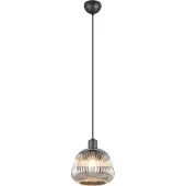 TRIO Leuchten LED Pendelleuchte Tarifa E27 schwarz, Metall/Glas