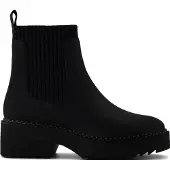 Toms Millie Leder Damen Schwarze Absatzstiefeletten