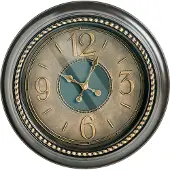 Beliani Wanduhr Gold / Schwarz Kunststoff 55 cm Rund Arabische Ziffern Klassisch für Wohnzimmer Küche Schlafzimmer Wanddekoration