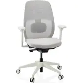 Hjh OFFICE Profi Bürostuhl Skandis Ergonomischer Schreibtischstuhl mit Armlehnen (höhenverstellbar) Stoff / Netzstoff Grau Drehstuhl für Büro, Zuhause