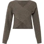 Pieces Wickelpullover "PCSILLY LS REV WRAP KNIT NOOS BC" im Wickeldesign