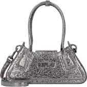 Replay Handtasche Umhängetasche Handbag Gun Metal silberfarben