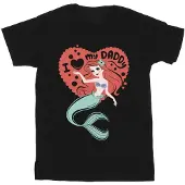 Disney - "The Little Mermaid Love Daddy" T-Shirt für Mädchen (Schwarz)