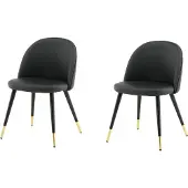 Venture Home Stuhl Velvet Schwarz 2er-Pack