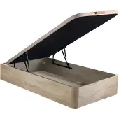 Vente-unique Set aus Bettgestell mit Bettkasten + Matratze - 90 x 190 cm - Memory Schaum - Stärke 15 cm - Holzfarben hell - PELOPS von YSMÉE