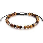 Männerglanz Armband aus Sterling Silber mit Tigerauge in braun | Gr.: onesize