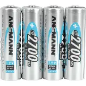 Ansmann Blister 4 X Accu, AA, 2700mAh, AA / HR6, Nickel-Metallhydrid (NiMH), 1,2 V, 2700 mAh, Blau, 125 mm
