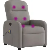 vidaXL Massagesessel Taupe Stoff