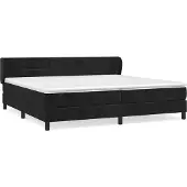 Syfax Boxspringbett mit Matratze Schwarz 200x200 cm Samt