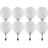 ETC Solarleuchte Kugel Garten Kugelleuchte Solar LED Gartendeko Solarkugel für Außen 20 cm, Leuchtdauer ca. 6-8 Stunden, H 62 cm, 8er Set