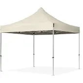 TOOLPORT 3x3m Aluminium Faltpavillon, ohne Seitenteile, creme
