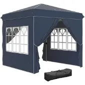 Outsunny Pavillon 2,5x2,5m wasserabweisend Stabil Winterfest Pop-up Faltpavillon