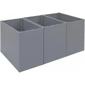 Mendler 3er-Set Hochbeet MCW-P64, Metallhochbeet Gemüse-/Pflanzbeet Blumenkasten Pflanzkübel Stahl 77x150x100cm grau