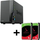 Synology DiskStation DS224+ 2 Einschübe NAS-Server Leergehäuse+ 8 TB Seagate Ironwolf SATA 3.