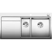 BLANCO DIVON II 6 S-IF, Schrankwaschbecken, Rechteckig, Edelstahl, Edelstahl, 2 Becken, Satin
