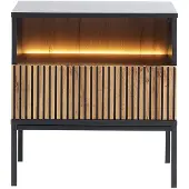 Vente-unique Nachttisch Ovila Schwarz Naturfarben Hell 53.6 cm