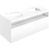 Keuco Waschtischunterschrank Stageline 140x55x49cm, 1 Ausz, D we., Gl. we. kl