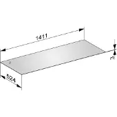 Keuco Edition 11 Abdeckplatte 1411 x 524 mm für Sideboard / Waschtischunterbau - Trüffel Glas / Lack Matt - 31326149001