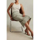 Reiss Wrap Midi Skirt Khaki Größe: 10 | Midiröcke Outlet | Damen | Braun
