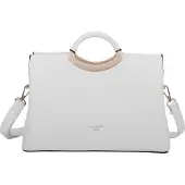 Gallantry Paris Gallantry, Damen Handtasche genarbt mit festem Griff und Schulterriemen, Weiß