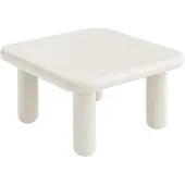 Oviala Quadratischer Couchtisch 75 cm aus ekru lackiertem MDF - Luma
