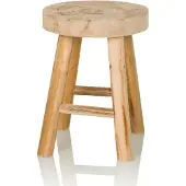 Hjh LIVING Holzhocker / Sitzhocker RUSTIKO W Paulownia-Holz