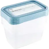 Keeeper Tiefkühldosenset 4-teilig, Wiederbeschreibbarer Deckel, 4 x 750 ml, 15,5 x 10,5 x 8,5 cm, Mia Magic Ice, Nordic Blue