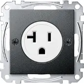 Merten MEG2156-0414 USA-Steckdosen-Einsatz, 20 A, anthrazit, System M MEG21560414