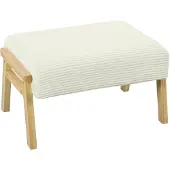 HOMCOM Sitzhocker-70L x 46B x 40H cm-Cremeweiß | Gr.: onesize