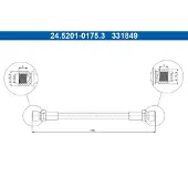 Ate Bremsschlauch 24.5201-0175.3 für Porsche 924 968