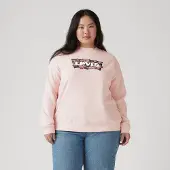 Levi's Levis Plus Sweatshirt "PL GR EVERYDAY CREW", mit Batwing-Logo mit Rosenprint