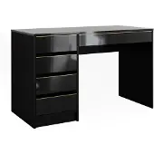 Vicco Schreibtisch Sherry Schwarz Hochglanz 55 x 120 cm mit Schubladen, Model 57921